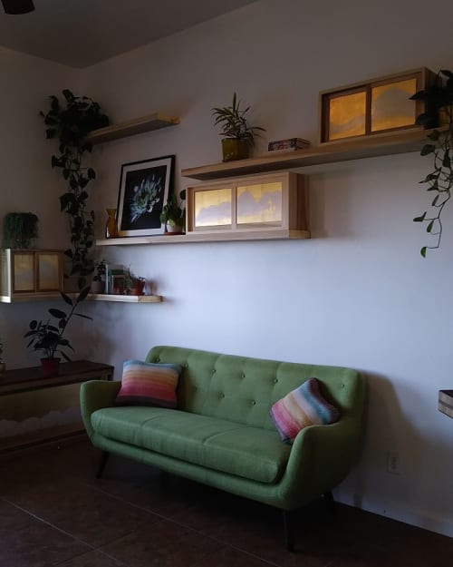 Floating Shelves with Boxes | Furniture by Caleb Nakia Rogers