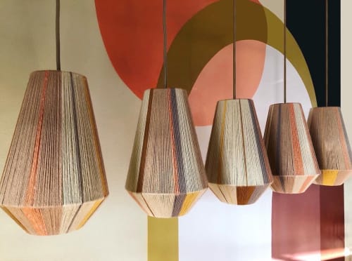 FIBERLIGHTS Handmade Bespoke Textile Wrapped Modern Metal | Pendants by Sand+Suede