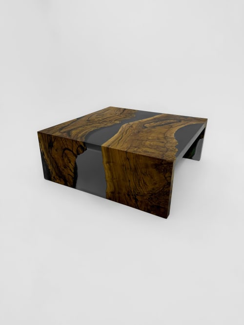 Wooden Waterfall Design Epoxy Resin Coffee Table | Tables by Tinella Collection