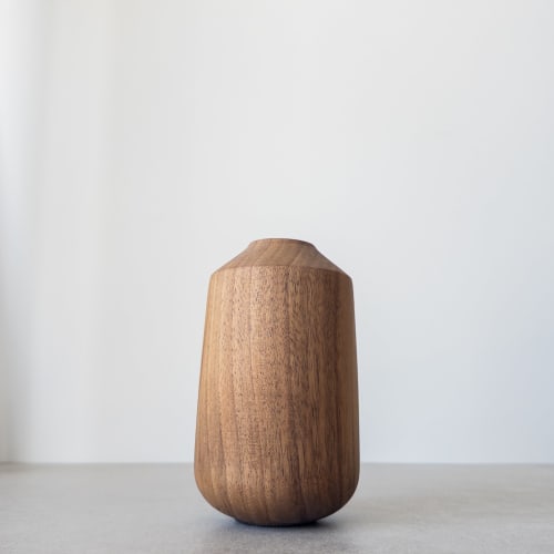 Walnut Massive Wooden Vase - m | Vases & Vessels by Foia