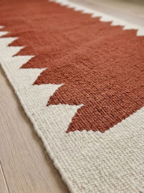 Handwoven Rust Wool Stair Runner | Runner Rug in Rugs by Evergreen Carpets