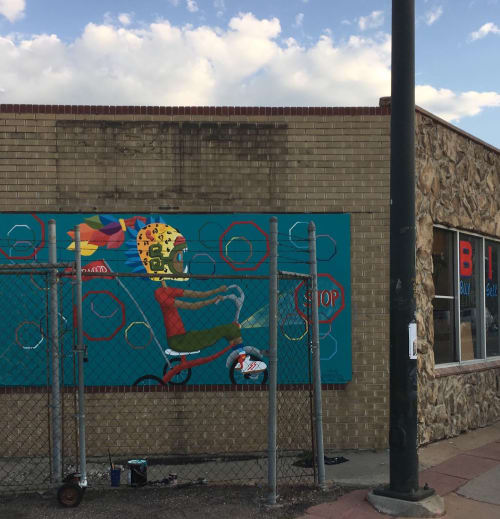 Keep Riding Westwood | Street Murals by Jwlç Mendoza | One Stop Bike Shop in Denver