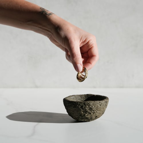 Small Treasure Bowl in Earthen Brown Concrete | Decorative Bowl in Decorative Objects by Carolyn Powers Designs