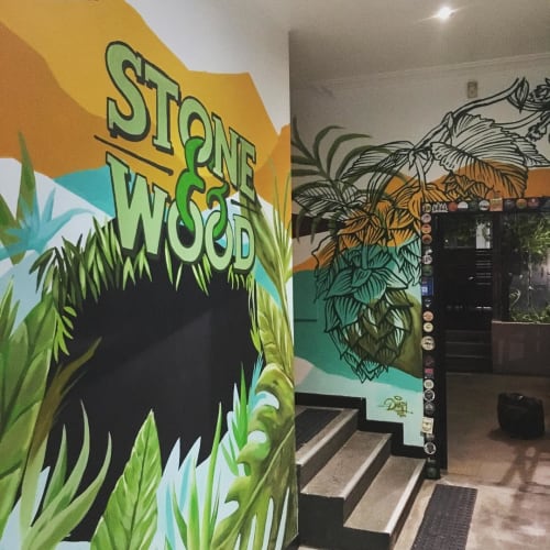 Stone & Wood Mural | Murals by Drapl | Transcontinental Hotel in Brisbane City