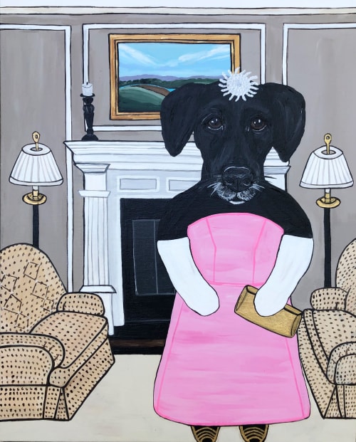 Daisy as Jackie O. | Paintings by THIS IS CARLY BECK