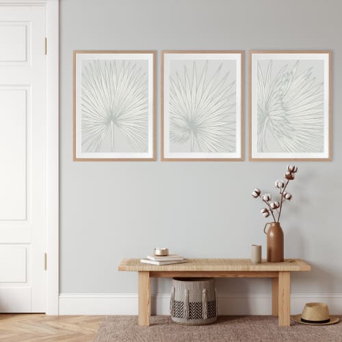 Nobilis Palm - 1 & 2 & 3 - Tide - Framed Art | Prints by Patricia Braune