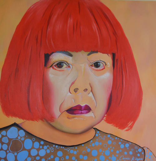 Portrait painting of Yayoi Kusama by Carrie Kilgore | Paintings by Carrie Kilgore Art