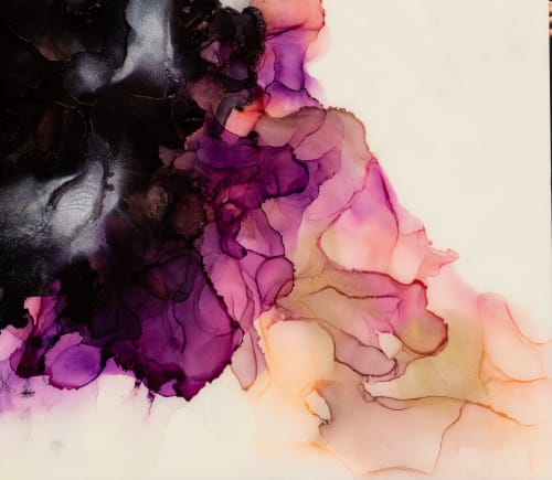 'WISTERIA III' - Luxury Epoxy Resin Abstract Artwork | Oil And Acrylic Painting in Paintings by Christina Twomey Art + Design