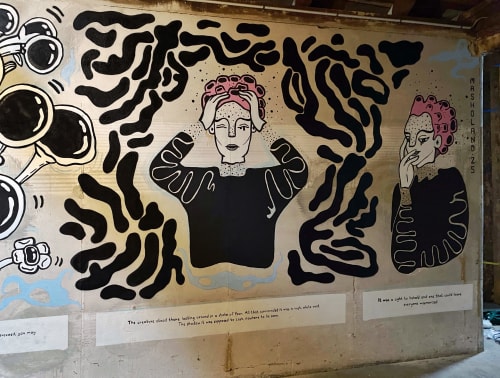 Threshold - A mural at UW Etzdorf | Mixed Media in Paintings by Masho Marg | Bredouillie in Striegistal