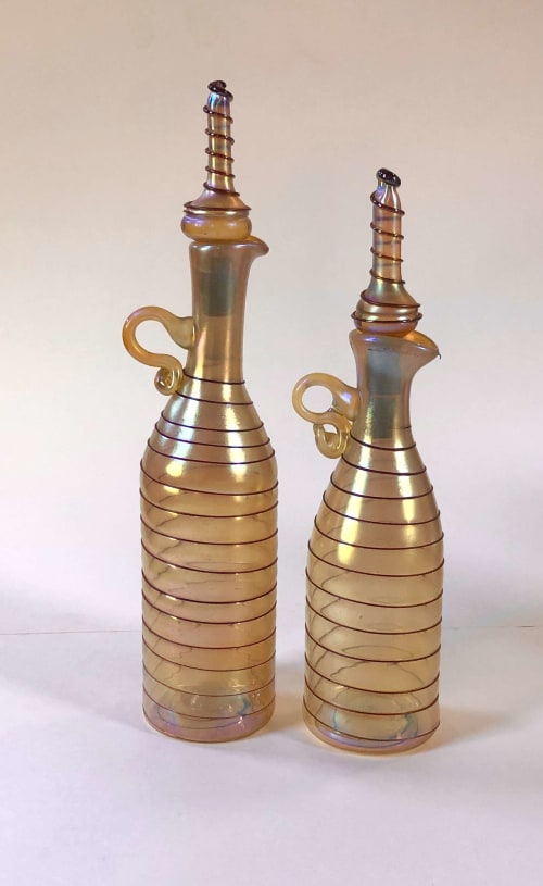 Italian Oil And Vinegar | Vessels & Containers by Rick Strini. STRINI ART GLASS