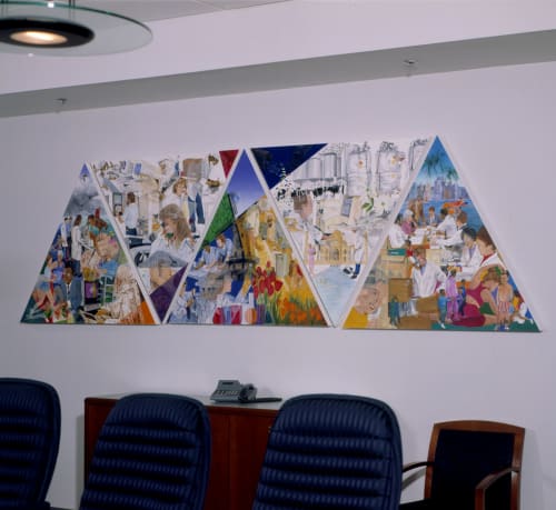 Bridging the World | Paintings by Trena McNabb | Banner Pharmacaps Inc in High Point