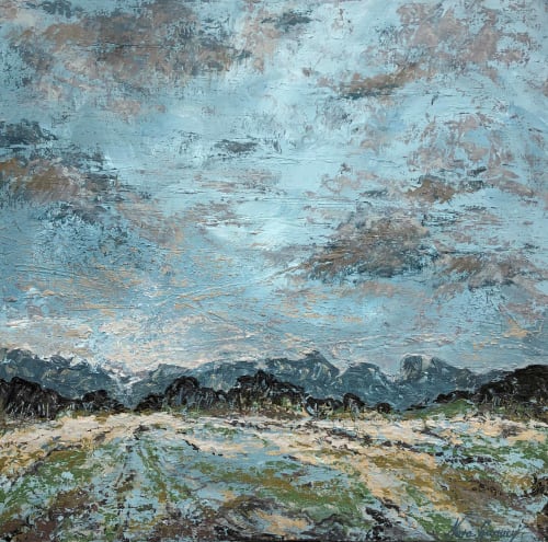 "Looking West To The Rockies" Original Acrylic Painting | Oil And Acrylic Painting in Paintings by Nora Harvey Artist | NAYÉ Beauty Lounge in Windsor