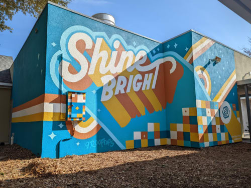 Shine Bright Building Mural | Street Murals by Girls Who Paint Murals