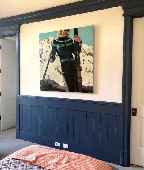 'Apres Ski', 48"x48" original oil painting | Paintings by T.S. Harris aka Tracey Sylvester Harris