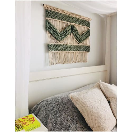 Earthy Green Macrame Weaved Wall Hanging | Macrame Wall Hanging in Wall Hangings by Oak & Vine | Armature Works in Tampa