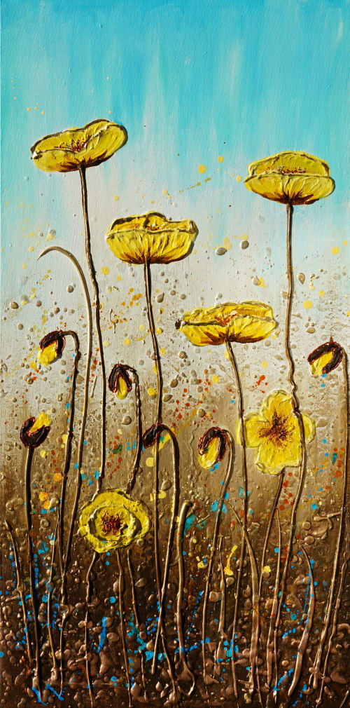 Honeycomb Poppies Original painting | Oil And Acrylic Painting in Paintings by Amanda Dagg