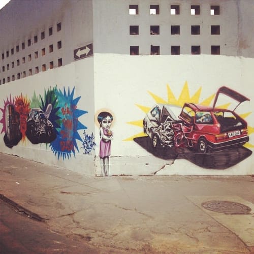 Girl and Car Mural | Street Murals by Tinho