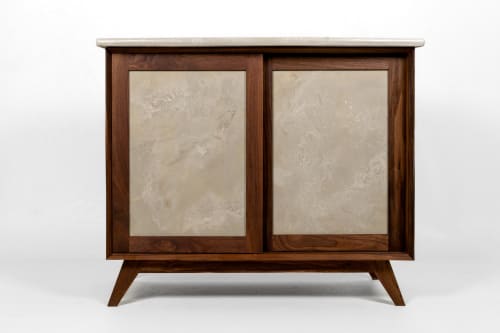 Mid Century Modern Media Cabinet | Storage by Wood and Stone Designs