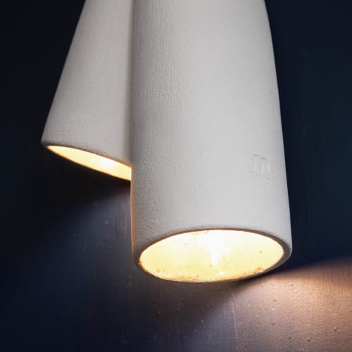 White Melo Sconce - Minimalist Ceramic Ambient Lighting | Sconces by Catalin F