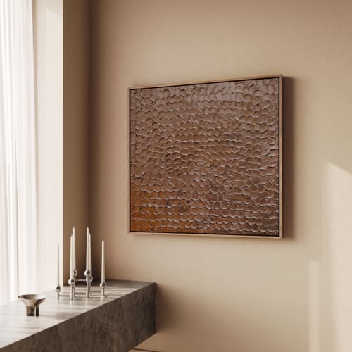 Copper Wall Sculpture – Rose Gold Metallic Artwork | Oil And Acrylic Painting in Paintings by Berezart