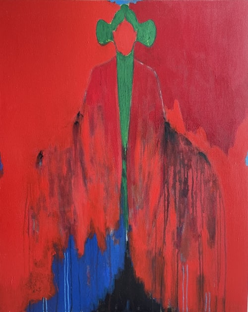 Crimson Silence — Alienation Series | Paintings by Gela Mikava