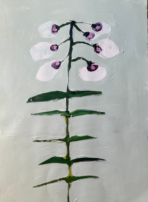 White and Lavender Posey | Oil And Acrylic Painting in Paintings by Erin Donahue Tice Fine Art