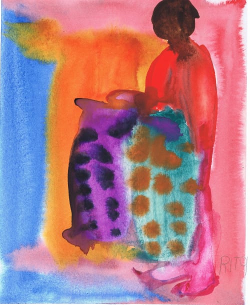 Carnival Drummer - Original Watercolor | Watercolor Painting in Paintings by Rita Winkler - My Art, My Shop -by Rita ... Where Every Stroke Speaks of Joy and Inclusion