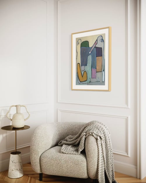 April Study #4, Abstract Painting by Rebekah Andrade | Oil And Acrylic Painting in Paintings by Rebekah Andrade