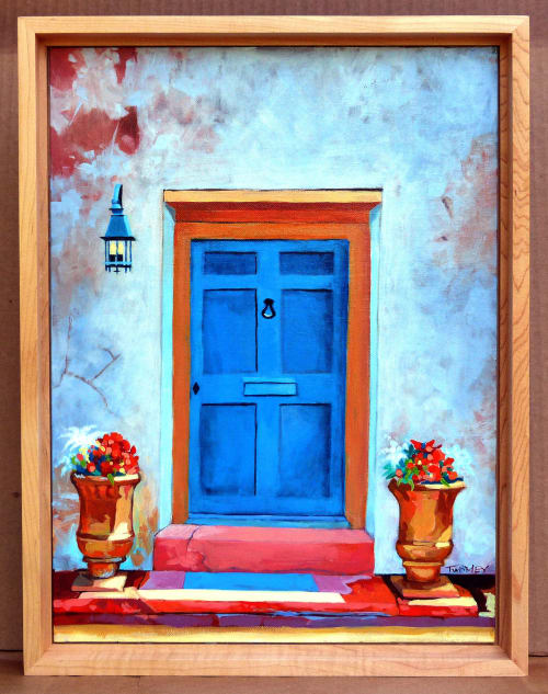 Blue Door, St. Augustine | Oil And Acrylic Painting in Paintings by Catherine Twomey