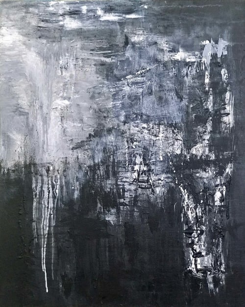 Feels Like Rain Acrylic Contemporary Abstract | Oil And Acrylic Painting in Paintings by Strokes by Red - Red (Linda Harrison)