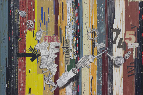 Fragile Machinery | Collage in Paintings by Glen Gauthier