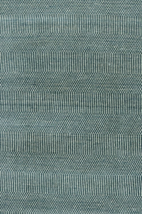 Rug & Kilim’s Modern Rug in Blue and Cream, with Stripes | Rugs by Rug and Kilim