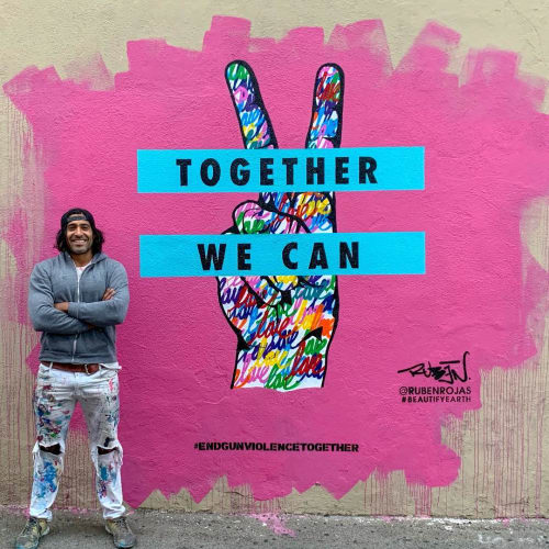 “Together We Can” | Street Murals by Ruben Rojas | Rustic Canyon in Santa Monica