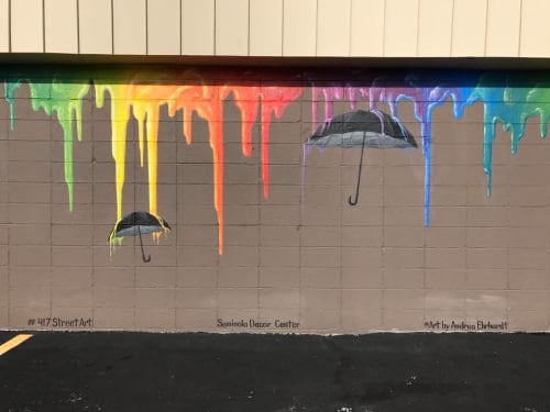 Drip with Umbrella | Street Murals by Art by Andrea Ehrhardt | Seminole Decor Center Inc in Springfield