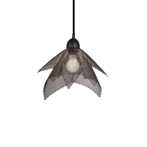 Pendant Light, Steel Wire Mesh Floral #2 Medium, 18"w x 10"h | Pendants by Anne Lindsay Studio