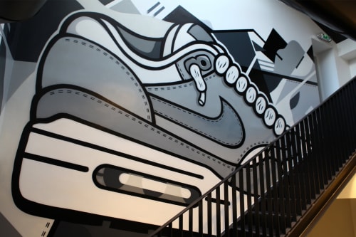Nike x Grems Show room Auguste barbier | Murals by GREMS | Nike Store Forum Les Halles in Paris