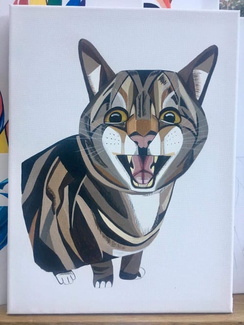 Commission - Scaredy Cat | Paintings by Geo-Wild Designs (Mahayla Clayton)