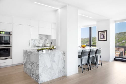 Kitchen Island Stone | Tiles by Ciot | Private Residence, Westmount Square in Westmount