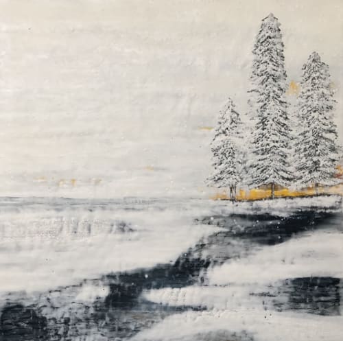 "Winter Days End" Encaustic Landscape | Paintings by Jodie Stejer, S T E J E R | S T U D I O