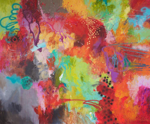 Abstract Original Painting "Happy clouds" | Paintings by Carolina Alotus