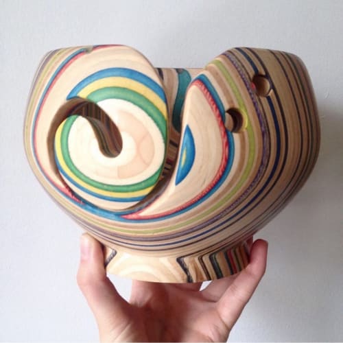 Recycled Skateboard Knitting Bowl | Tableware by AdrianMartinus Design | Private Residence - Calgary, AB in Calgary