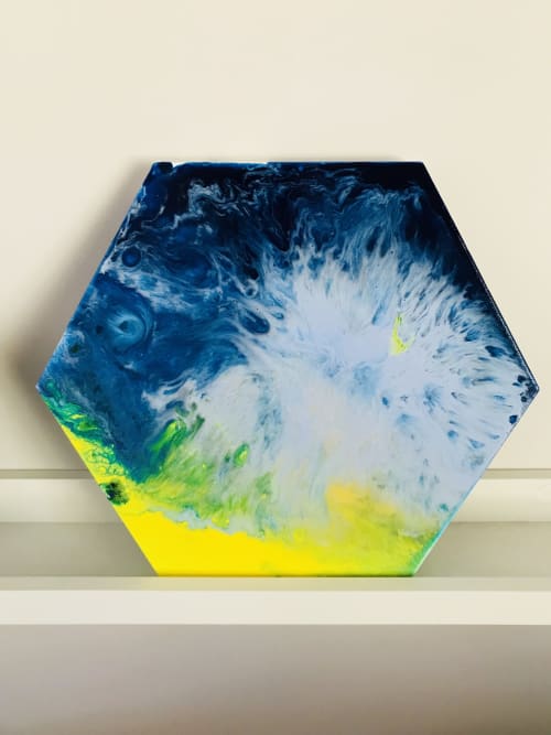 Hexagonal Summer Series I, II & III | Oil And Acrylic Painting in Paintings by Virginia Burke | Dr Beldholm - Body Contouring Surgeon in Lorn
