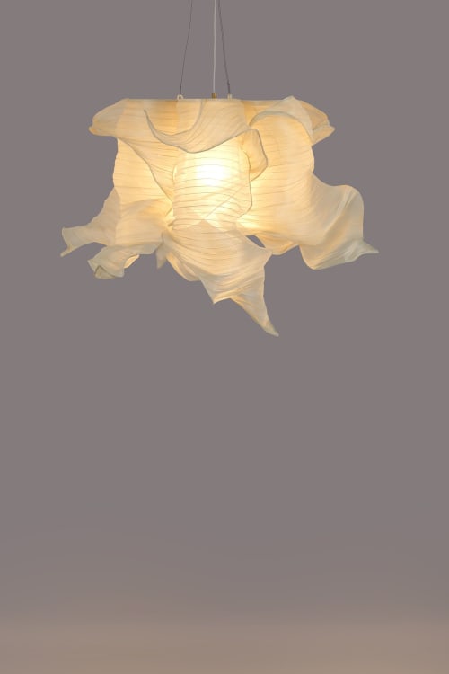 Modern Fabric Pendant Plain Light Nebula 80cm, Studio Mirei | Pendants by Costantini Design
