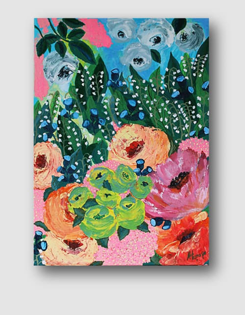 Original floral painting - IN MAY | Oil And Acrylic Painting in Paintings by Marinela Puscasu