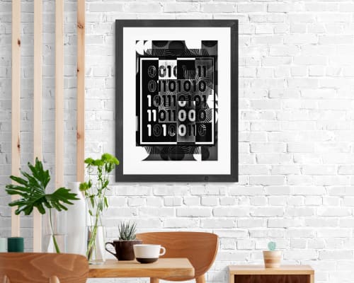 Abstract Art - Binary Black and White - Giclee Print | Paintings by Paul Manwaring Fine Art Prints