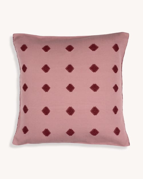 The Path Of The Sun Handwoven Cushion (PINK) | Pillows by Routes Interiors