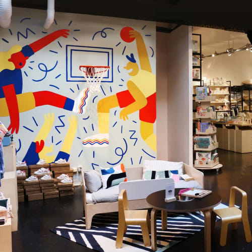 Smallable Mural | Murals by Cecile Gariepy | Smallable Concept Store in Paris