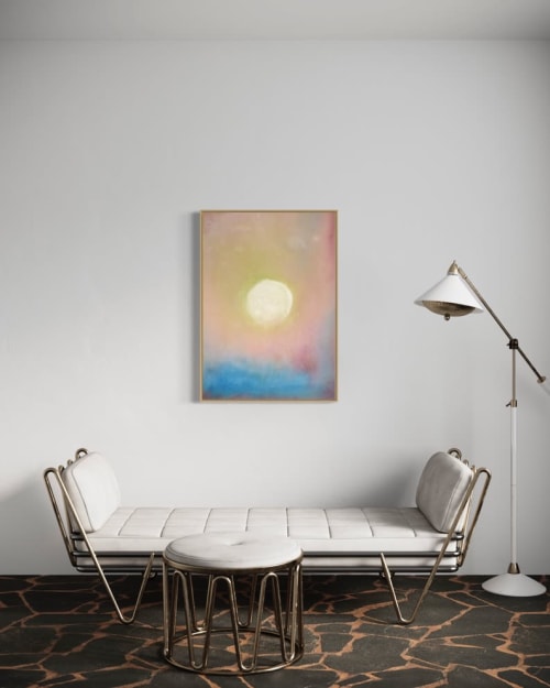 Moon Rising - Abstract stain painting acrylic on raw canvas | Oil And Acrylic Painting in Paintings by Elisa Niva