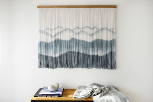 Mountain hand dyed wall hanging | Wall Hangings by WOOL + ROPE