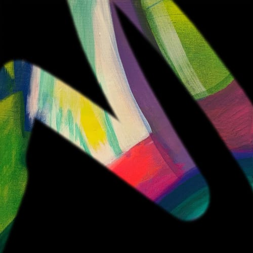"Swish" mixed media 3 of a trio | Paintings by Kim Powell Art